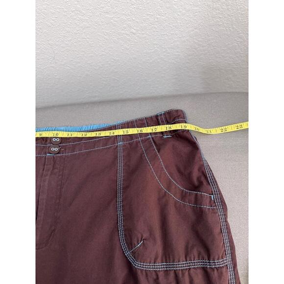 SB Active Women’s XL Brown Cargo Capri Pants with Teal Contrast Stitching Y2K - Picture 5 of 9